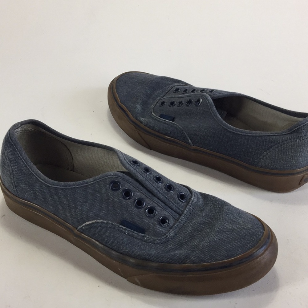 Vans Primo Distressed Laceless Shoes Blue Gum Sole